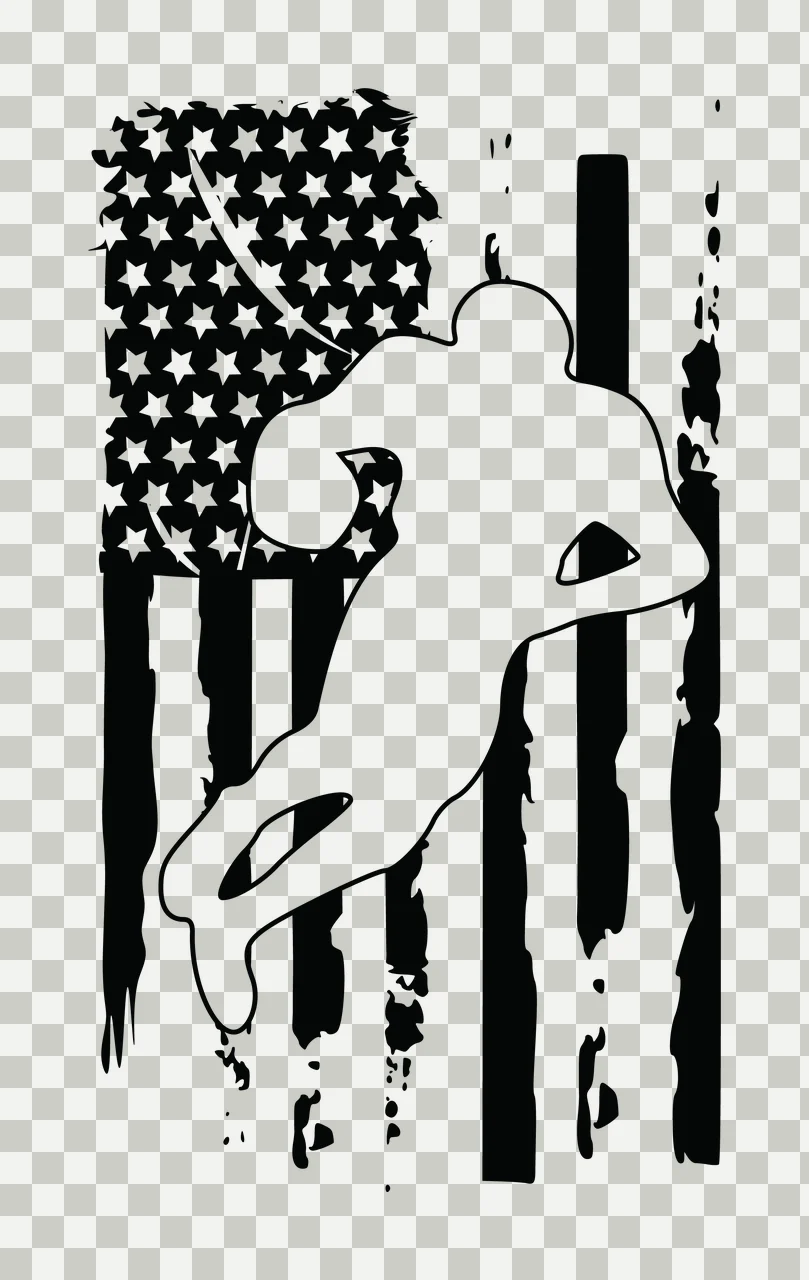Football Flag American With Player Silhouette jumping stars transparency and detail preview thumbnail