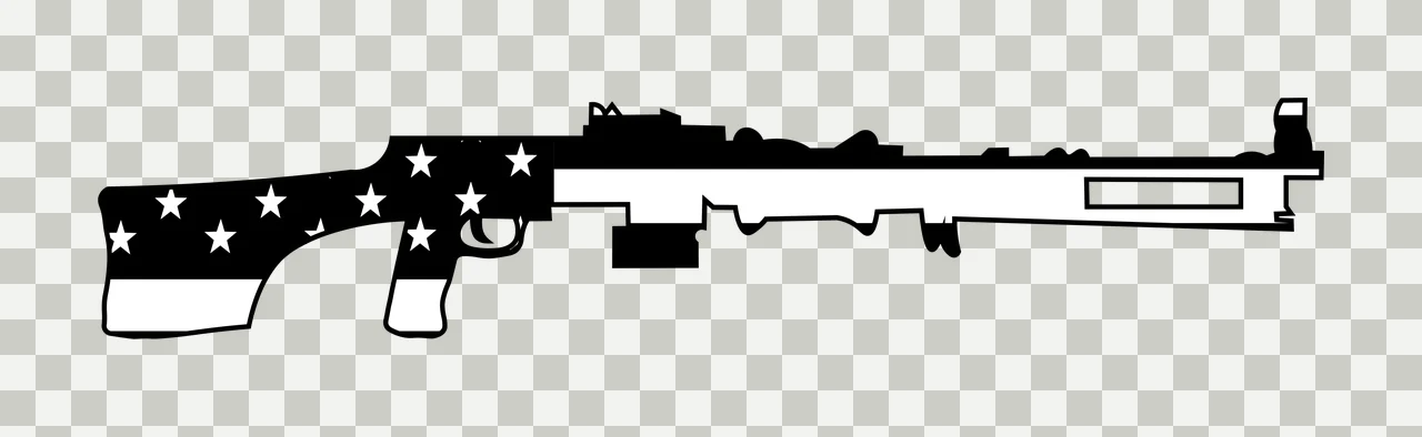 Rifle Silhouette With Star Pattern stars stock barrel Variation transparency and detail preview thumbnail
