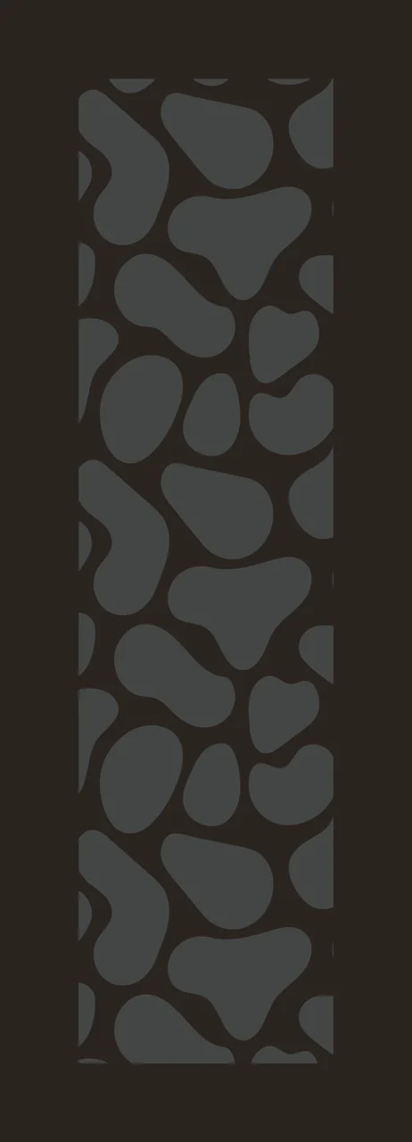 Cow print pattern Illustration with organic shapes, spots, blobs and vertical banner in dark grey and white contrast preview thumbnail