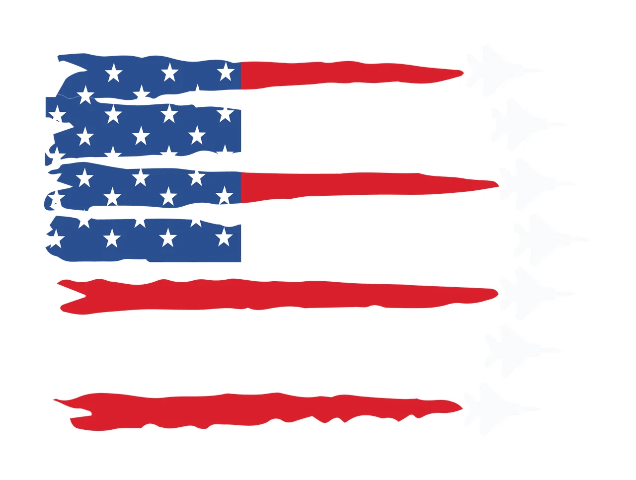 Jet Flag Pattern With Aircraft Silhouettes flying stars trails