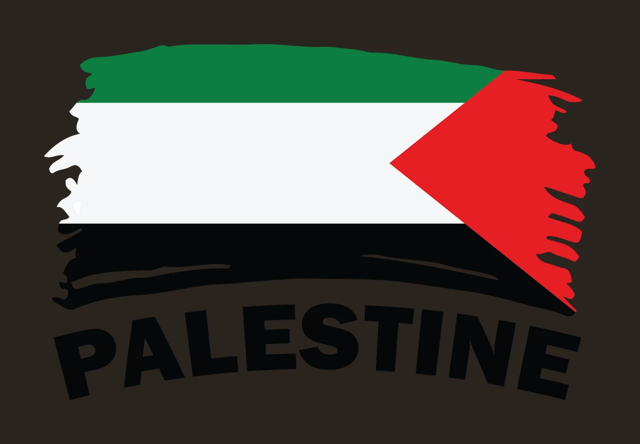 Palestine Text With Black Brush Stroke grunge white sign typography contrast preview thumbnail