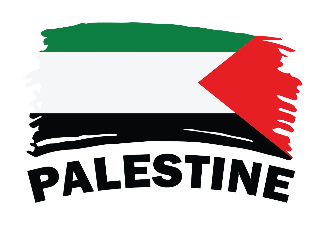 Palestine Text With Black Brush Stroke grunge white sign typography