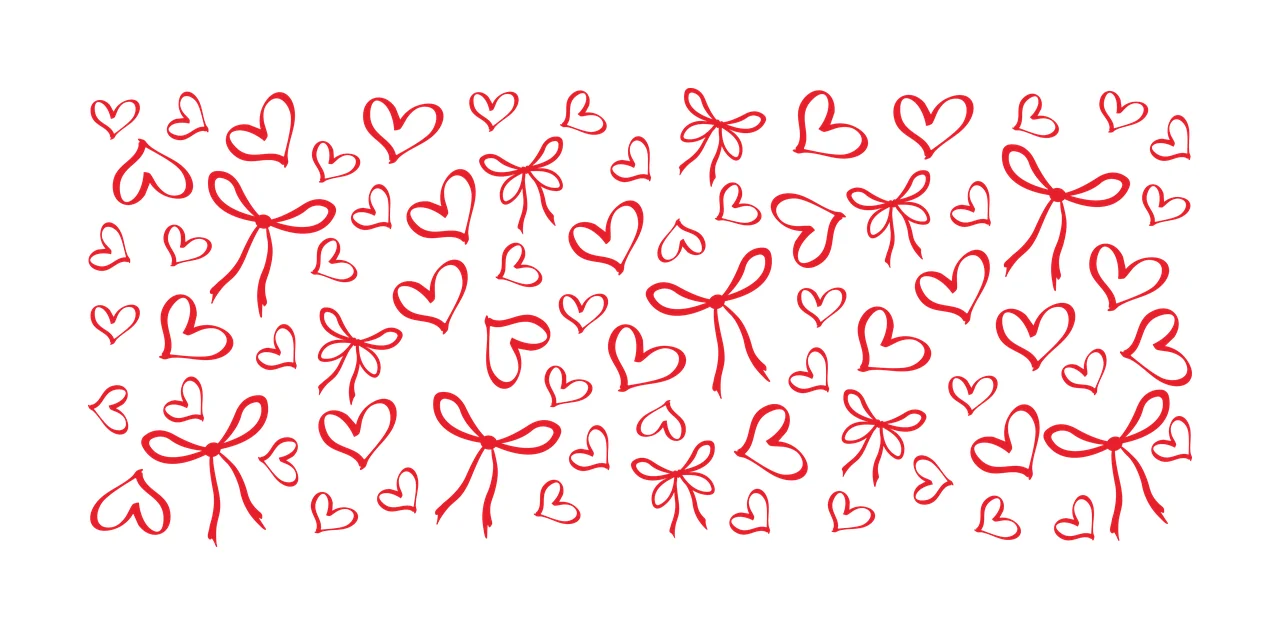 Can Glass Wrap Hearts And Ribbons Pattern Repeat bows sketch