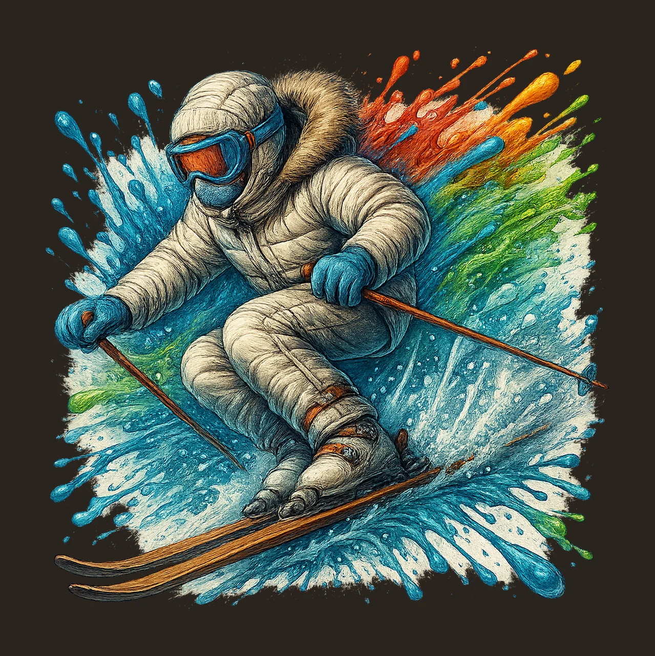 Skiing Sublimation Design Winter Sport Athlete Artwork Sport contrast preview thumbnail