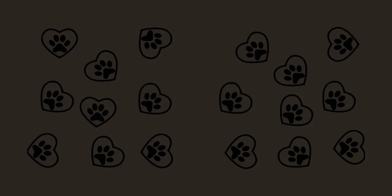 Paw Can Glass Wrap Heart Print Pattern black white animal silhouette contrast preview thumbnail