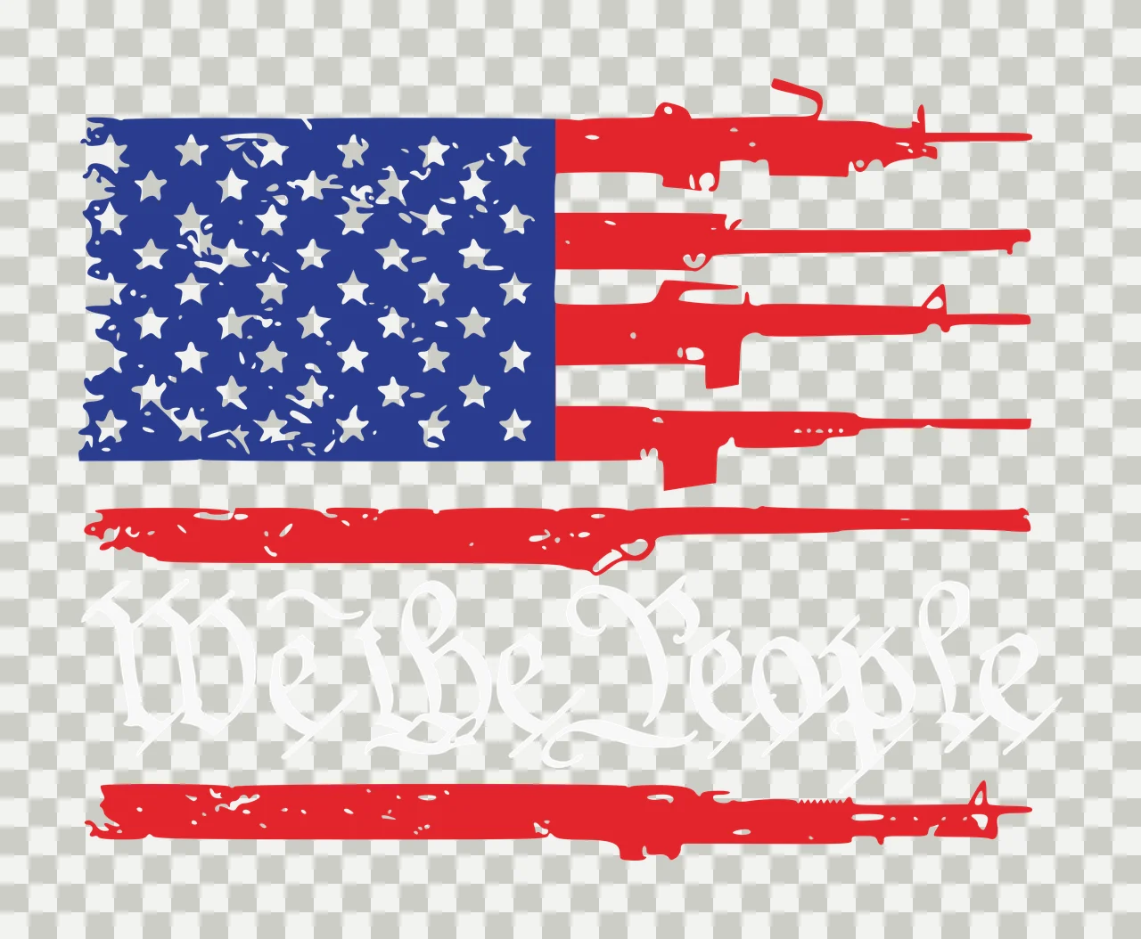 We The People American Flag Design with rifles stars stripes transparency and detail preview thumbnail