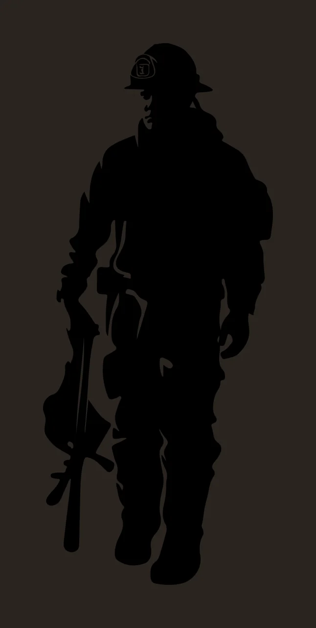Can Glass Wrap Firefighter Carrying Equipment Silhouette contrast preview thumbnail