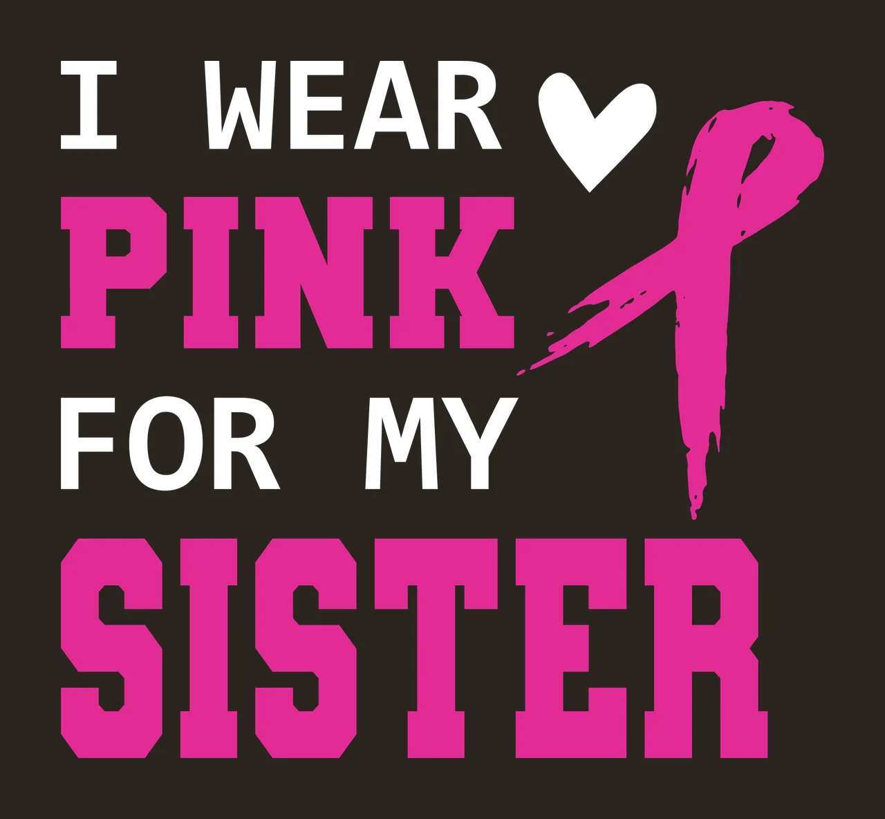 Pink Cancer Breast Ribbon Support With Brush Stroke contrast preview thumbnail
