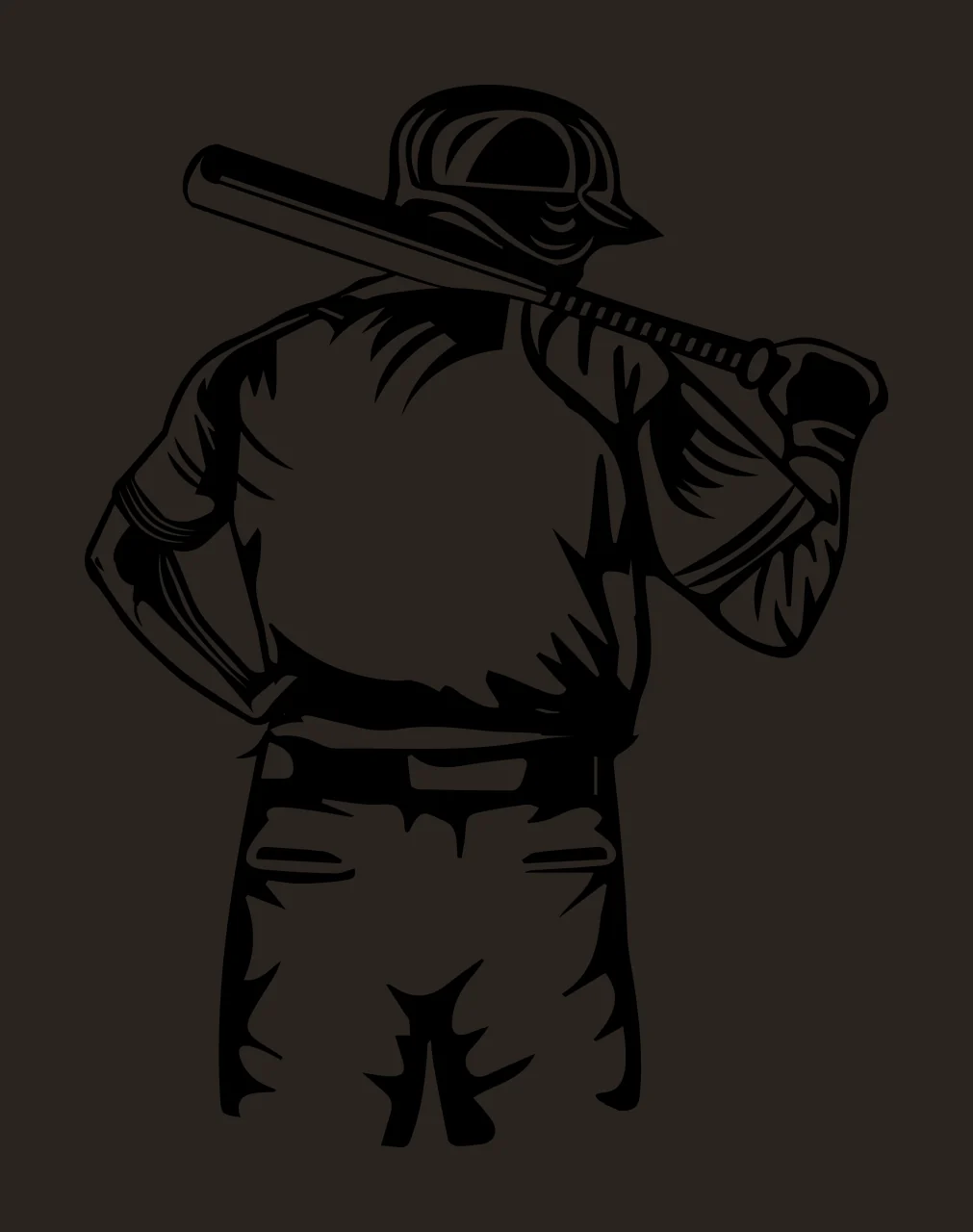 Person In Uniform Holding A Bat Over Their helmet black white contrast preview thumbnail