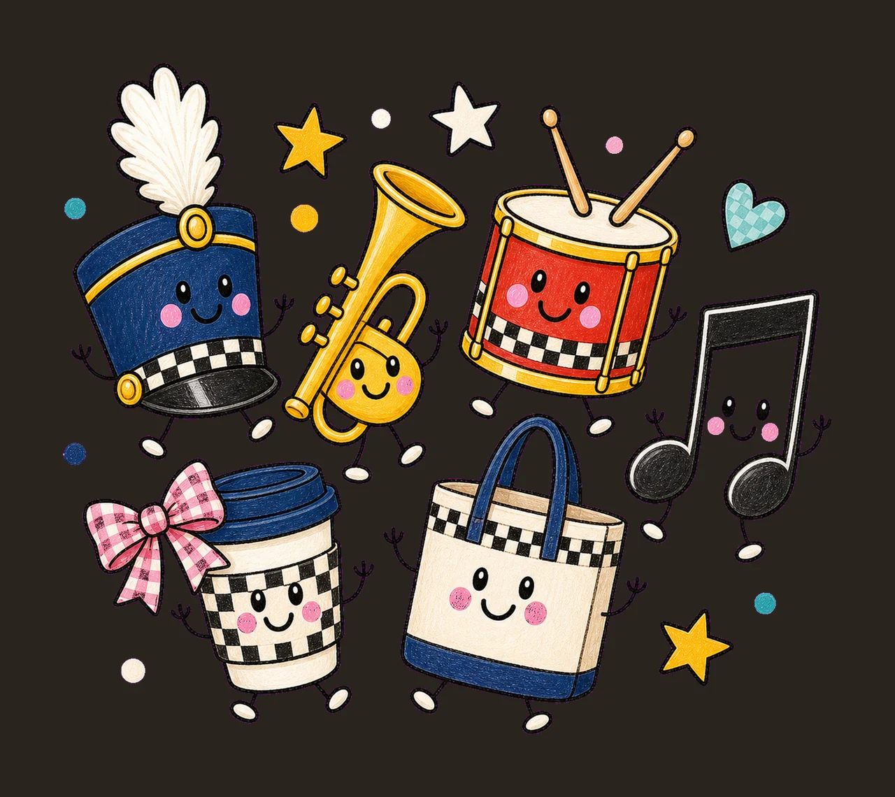 band mom 02 preppy checker sublimation instant shirt design contrast preview thumbnail