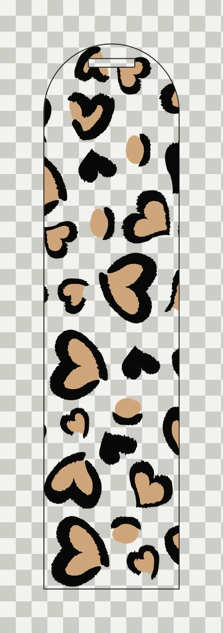 Vertical Tag Shape Featuring Heart Pattern silhouette graphic transparency and detail preview thumbnail