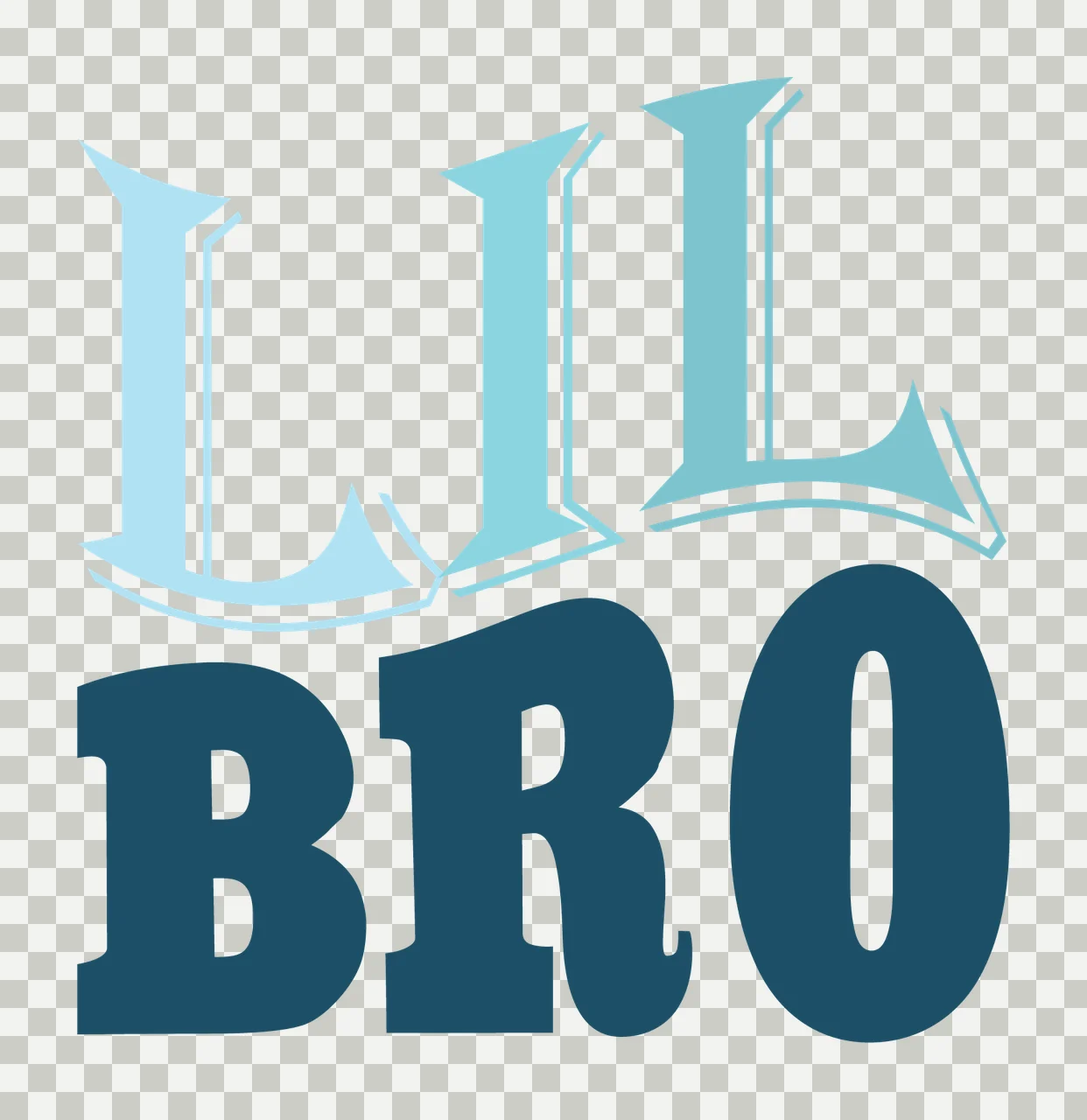 Lil Bro Stylized Black Typography letters white font and transparency and detail preview thumbnail