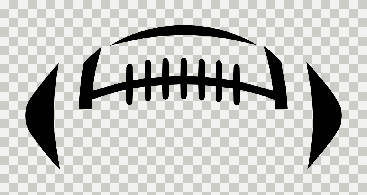 Simple Black And White Graphic Of A Football minimalist sports transparency and detail preview thumbnail