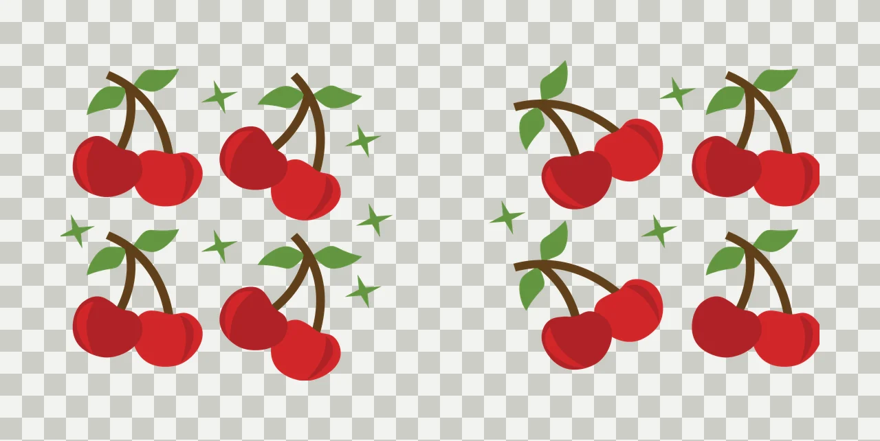 Can Glass Wrap Cherry Clusters With Sparkling Stars cherries transparency and detail preview thumbnail