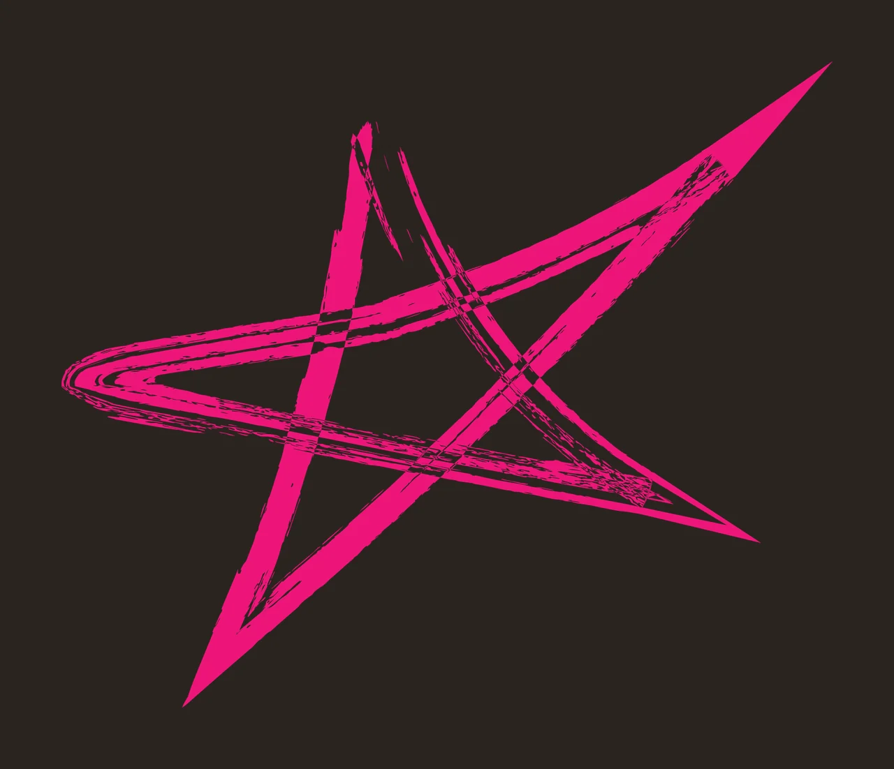 Brush Five Pointed Star Stroke draw shape rough sketch black contrast preview thumbnail