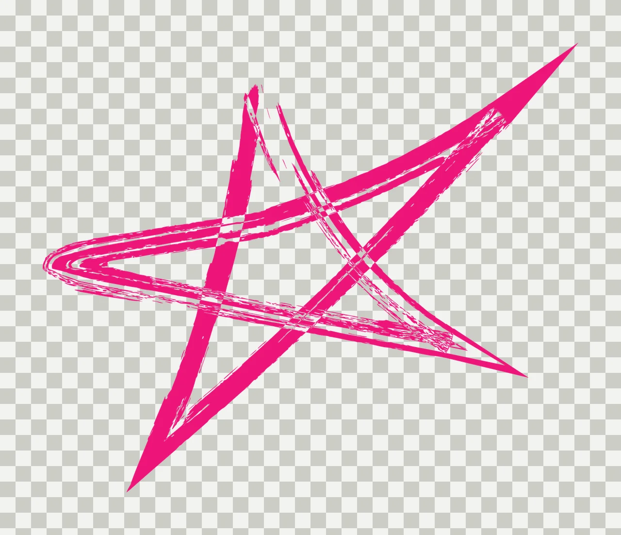 Brush Five Pointed Star Stroke draw shape rough sketch black transparency and detail preview thumbnail
