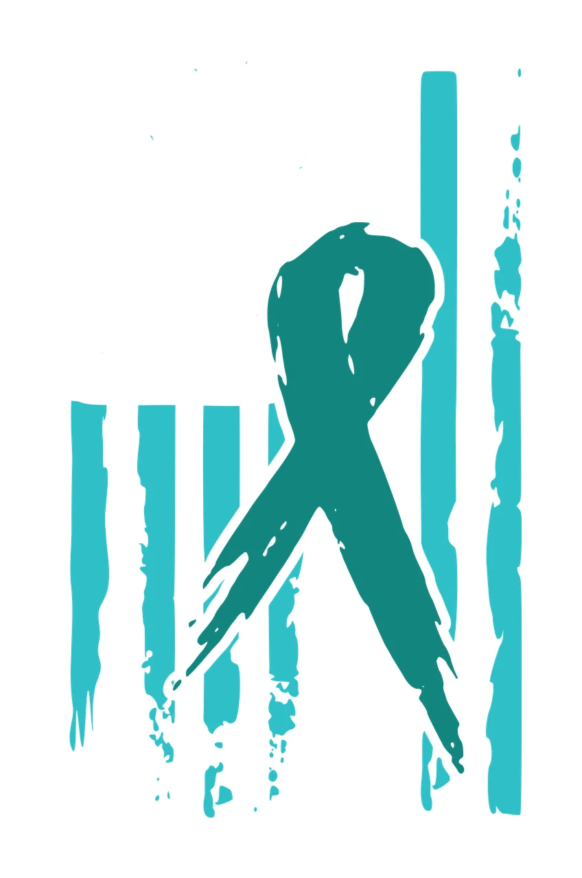 American Flag With Distressed Awareness Ribbon incorporating