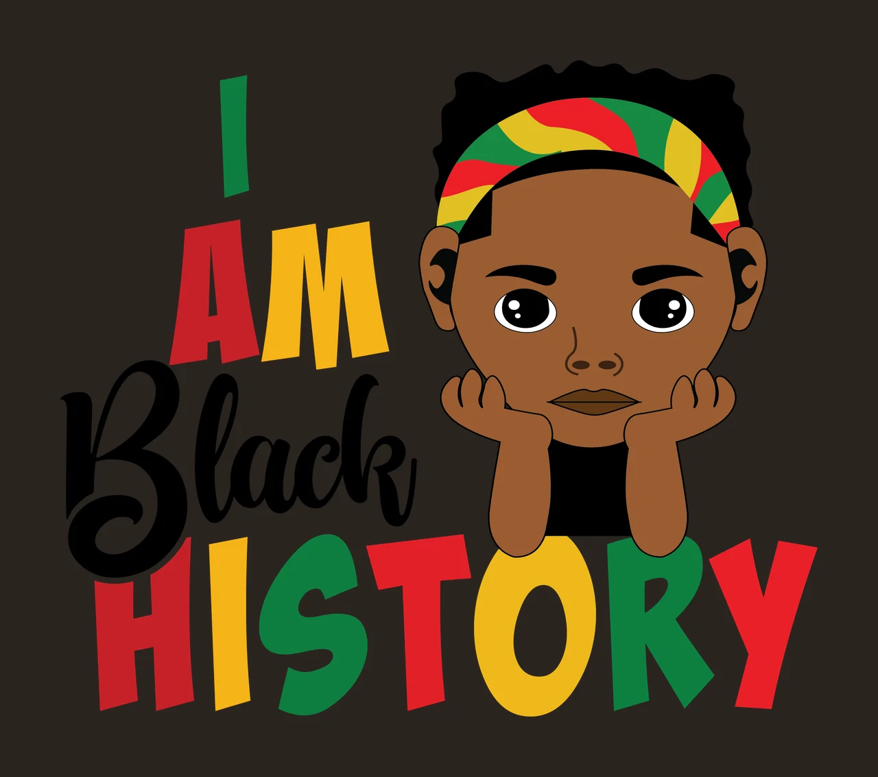 I Am A Black History Quote Graphic and silhouette head typography contrast preview thumbnail