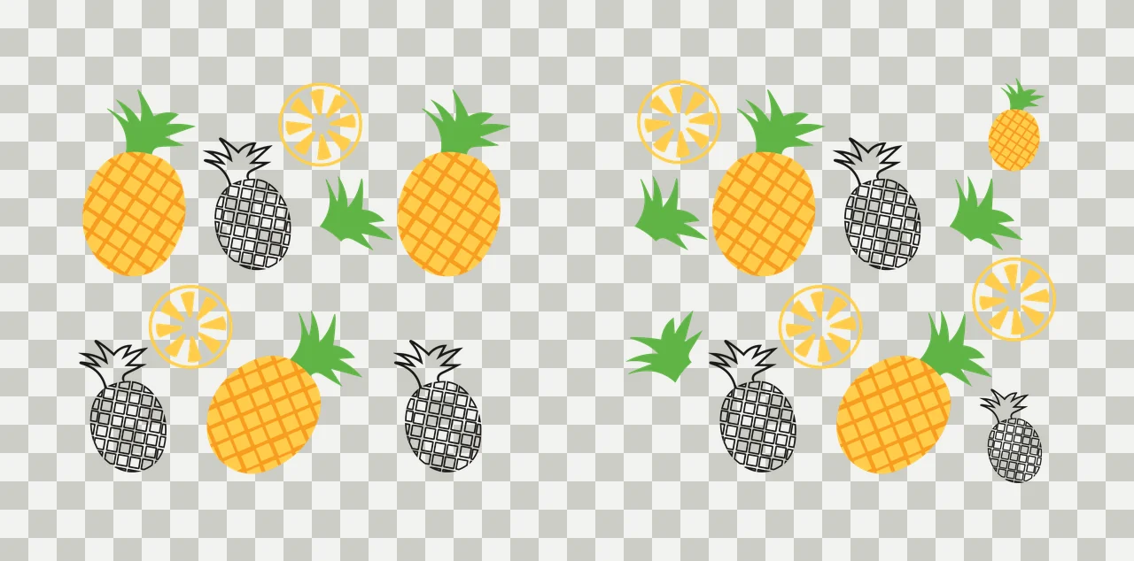 Can Glass Wrap Black Pineapple And Slices Pattern pineapples transparency and detail preview thumbnail