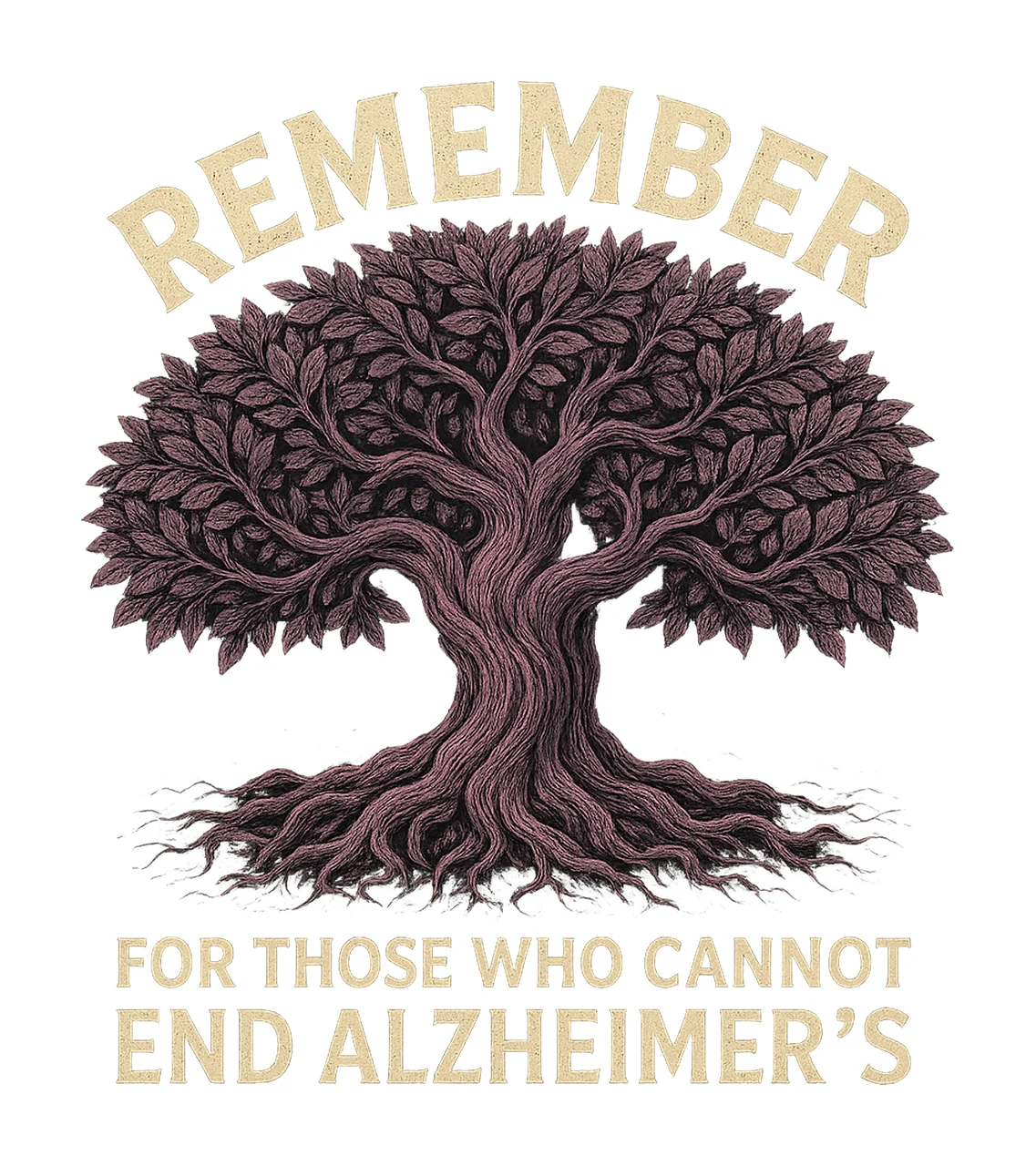Alzheimers Awareness Remember Design Support Purple Ribbon