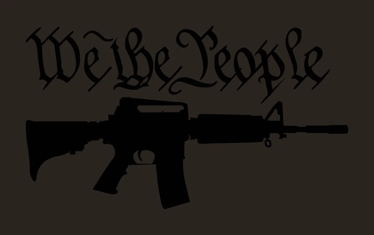 We The People Rifle Silhouette Graphic horizontal black and white contrast preview thumbnail