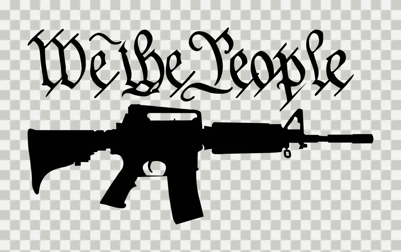 We The People Rifle Silhouette Graphic horizontal black and white transparency and detail preview thumbnail