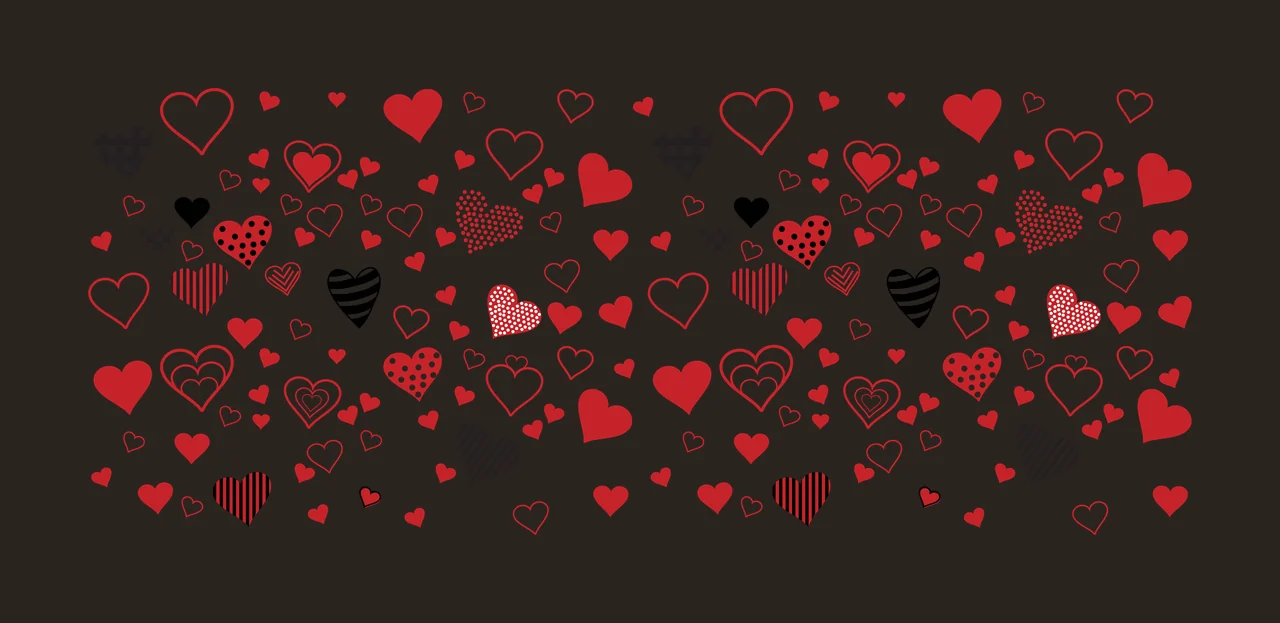 Can Glass Wrap Pattern Of Various Hearts heart shapes lines contrast preview thumbnail