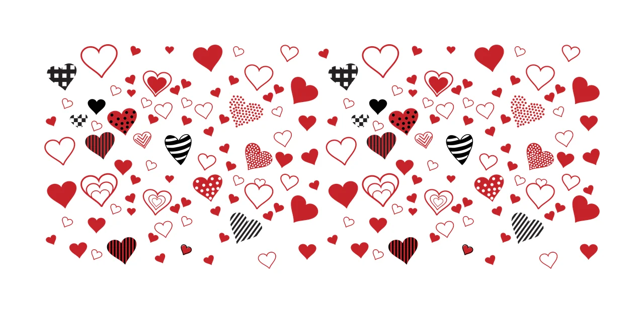 Can Glass Wrap Pattern Of Various Hearts heart shapes lines
