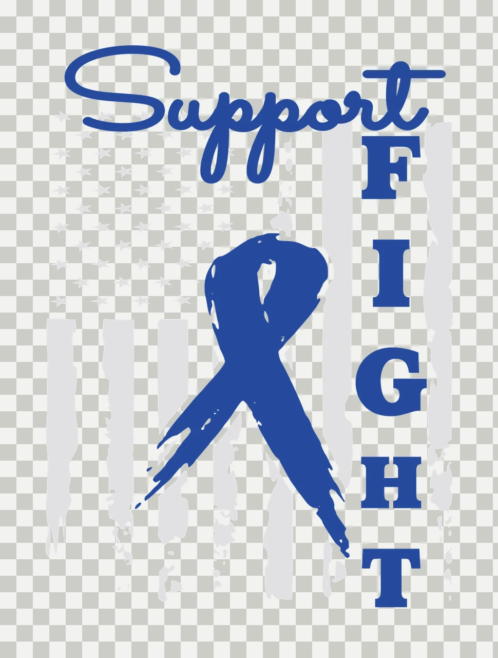 Fight American Flag Ribbon Design awareness distressed silhouette transparency and detail preview thumbnail