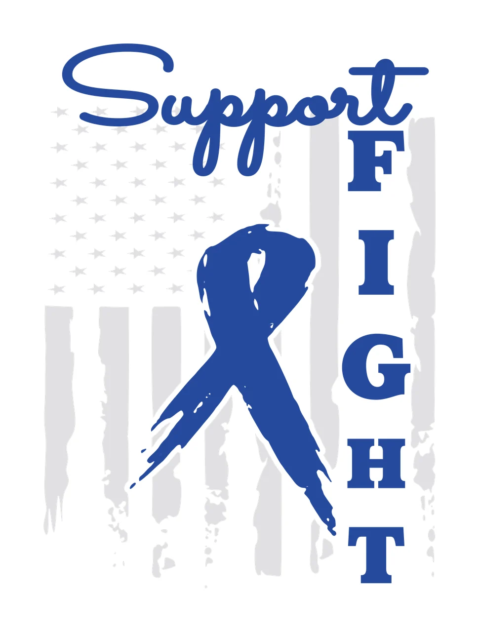 Fight American Flag Ribbon Design awareness distressed silhouette