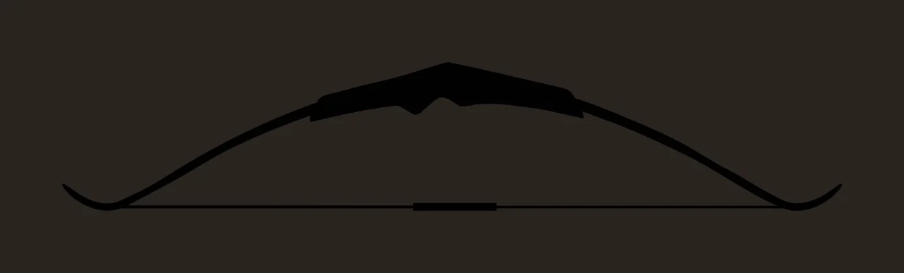 Black Recurve Bow Silhouette Centered string handle minimalist contrast preview thumbnail