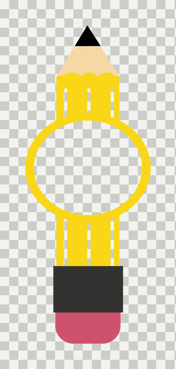 Pencil Silhouette With Central Circular Frame For Text circle transparency and detail preview thumbnail