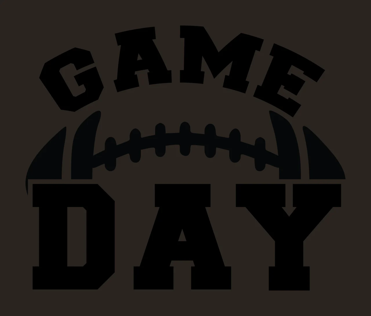 Game Day Text With Football And Lettering contrast preview thumbnail