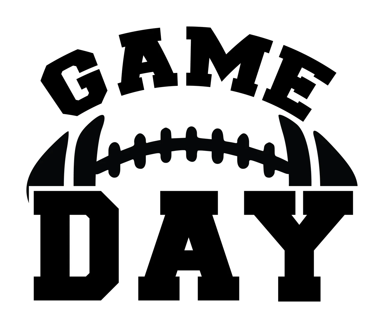 Game Day Text With Football And Lettering