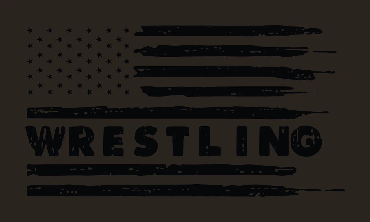Wrestling Horizontal Flag Graphic With The Word stars black contrast preview thumbnail