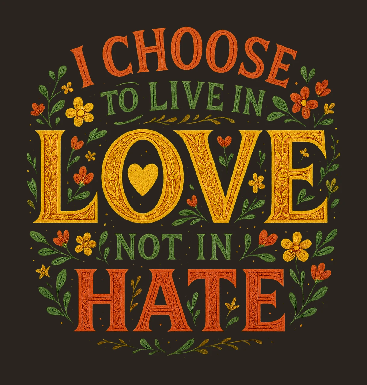 Have Decided to Stick with Love Inspirational Quote Design contrast preview thumbnail