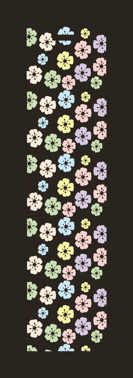 Vertical Banner With Flower Pattern flowers repeating silhouette contrast preview thumbnail