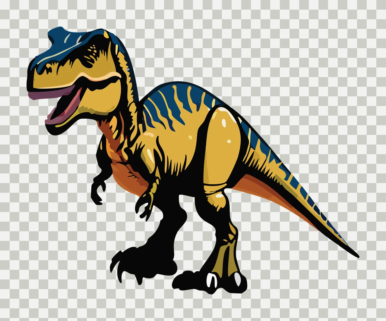 Dinosaur T Rex Silhouette Standing roaring tyrannosaurus teeth transparency and detail preview thumbnail