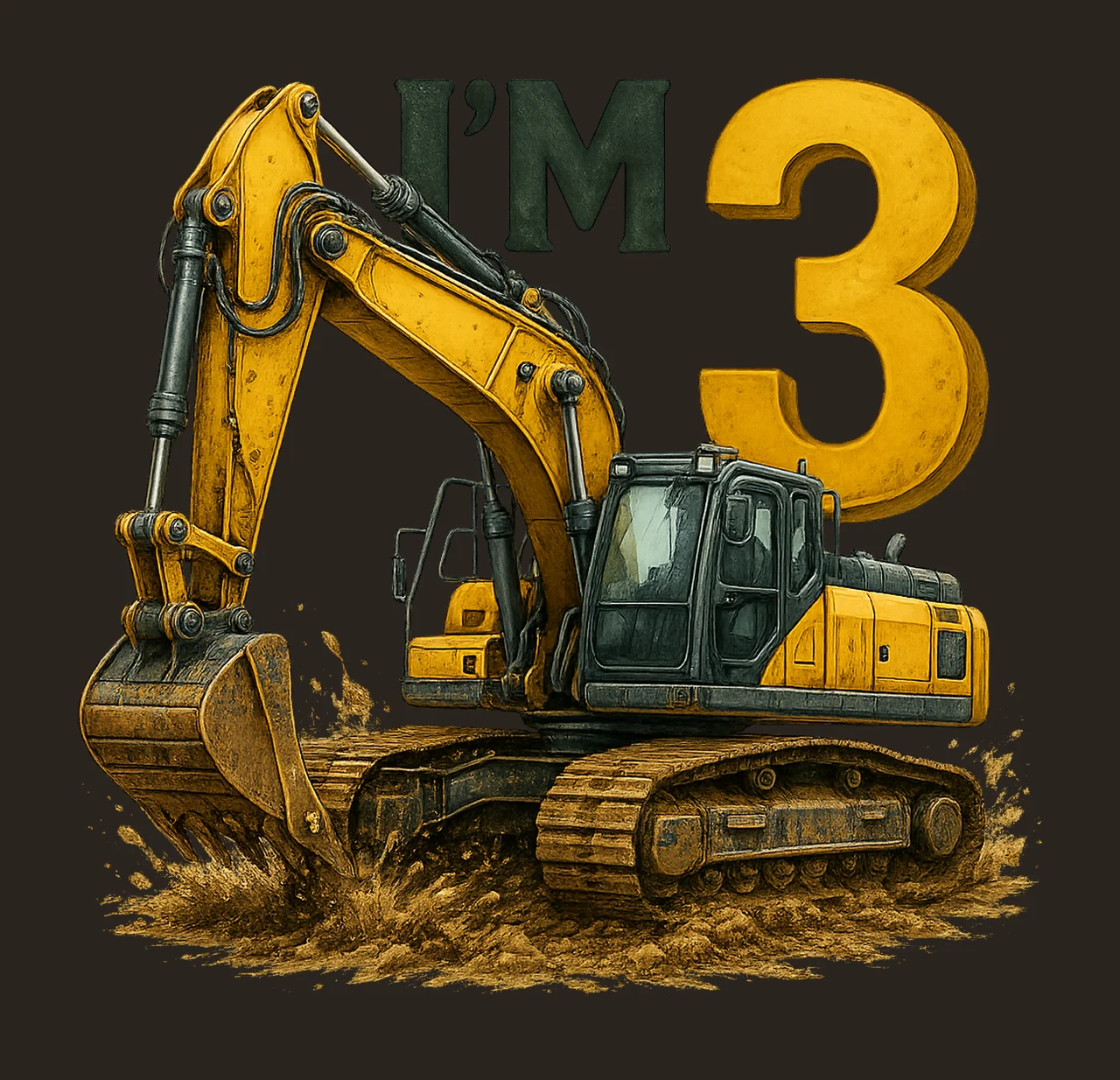 Im Excavator Sublimation Construction Birthday Design 3rd contrast preview thumbnail