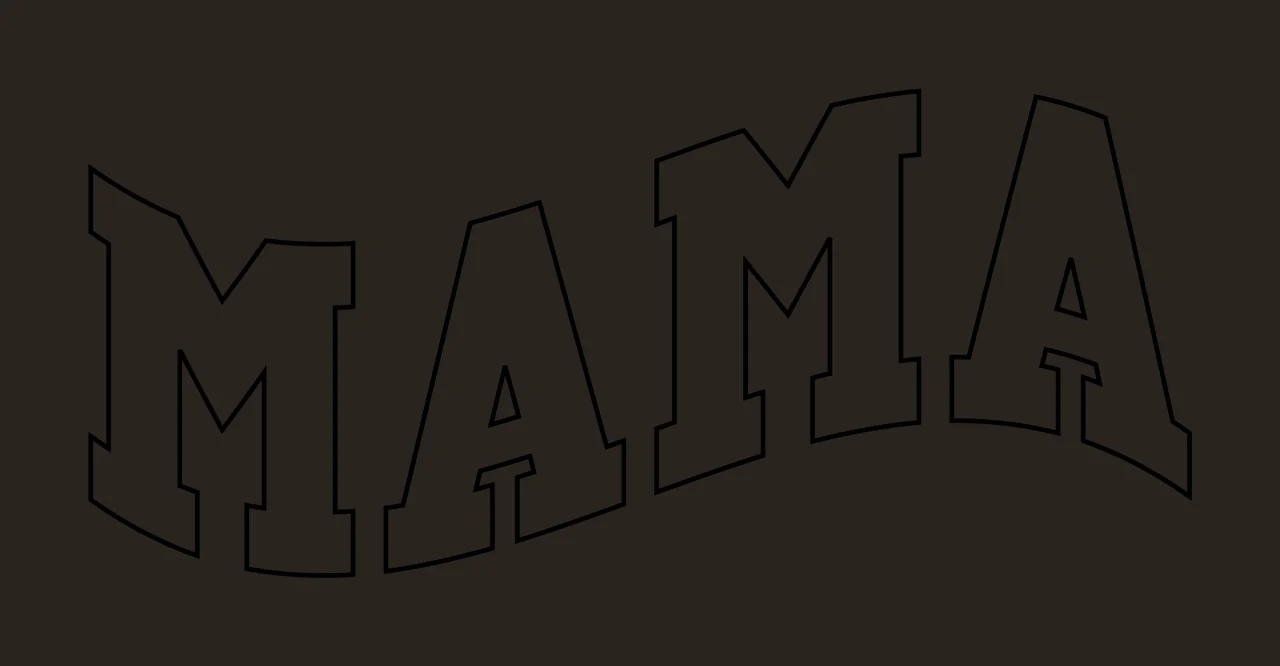 Mama Curved Outline Typography letters black white curve font contrast preview thumbnail
