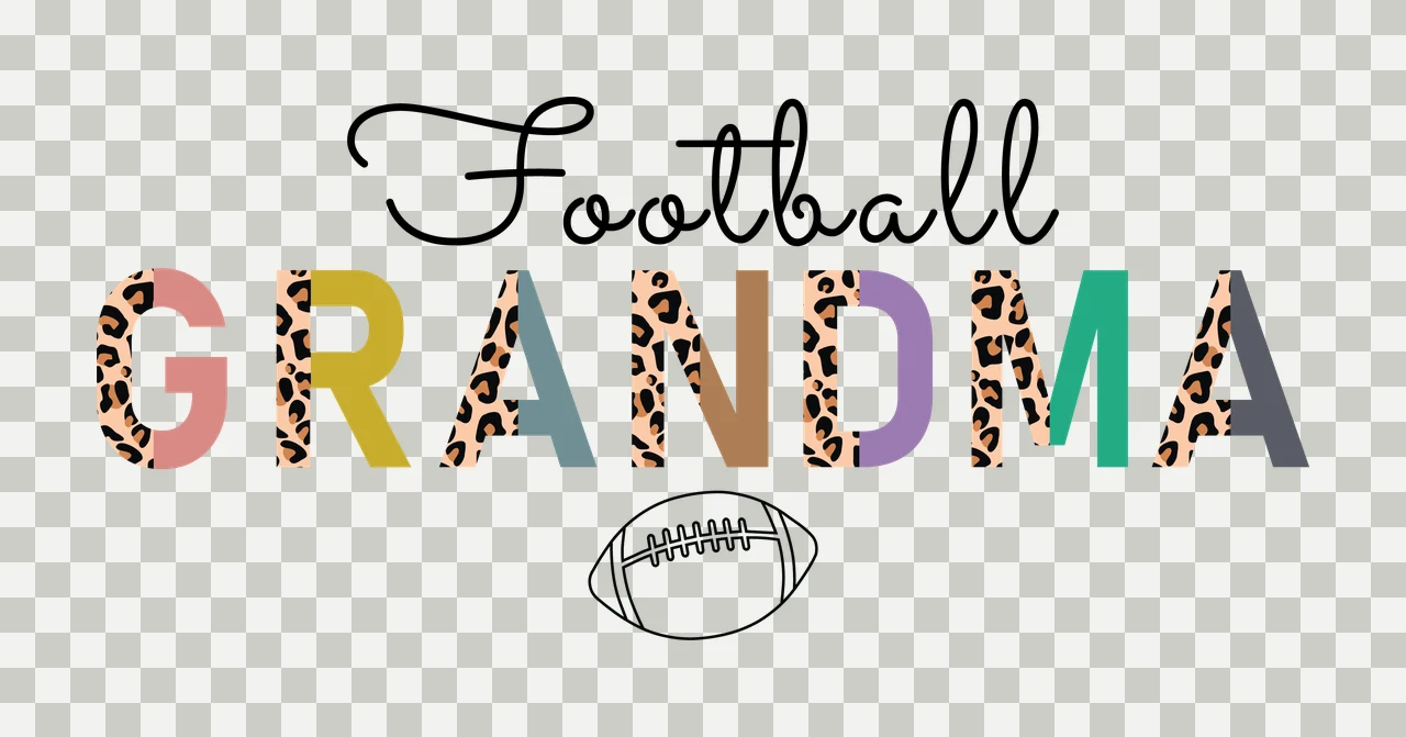 Football Grandma Text With Ball display minimalist black white transparency and detail preview thumbnail
