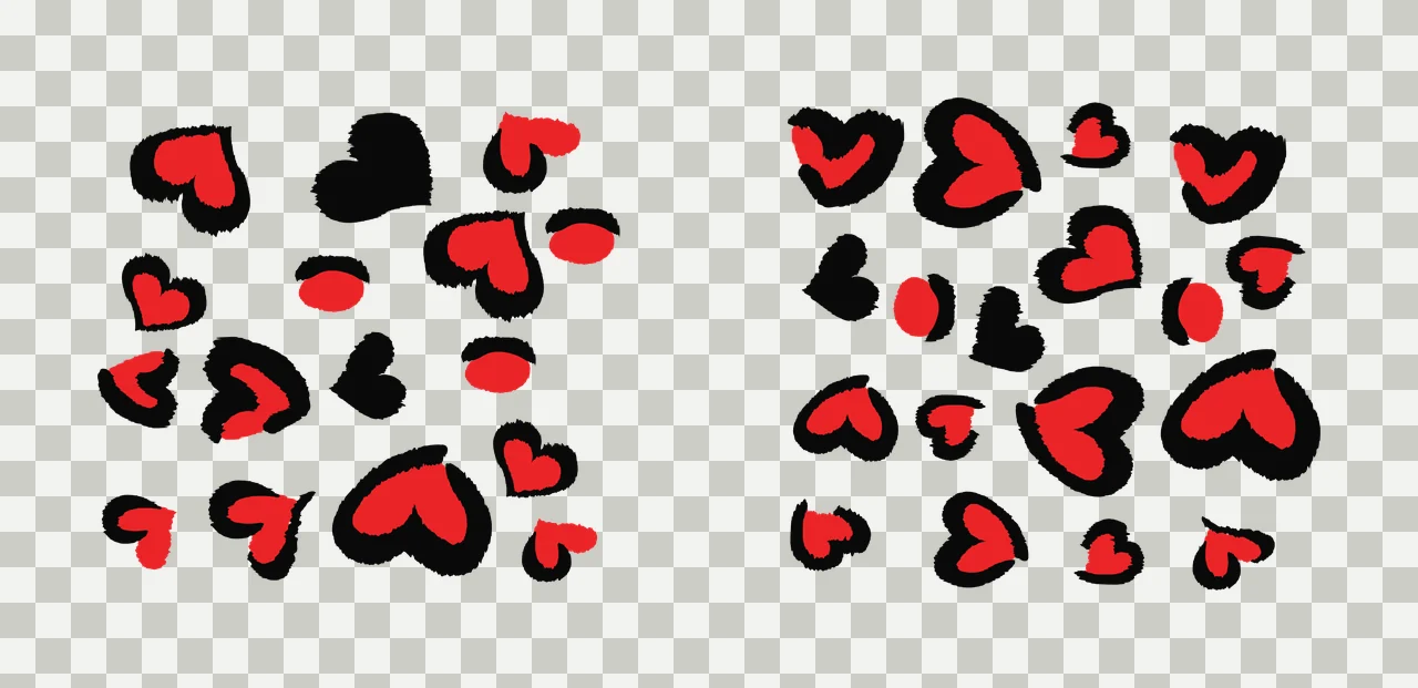 Heart Can Glass Wrap Black Shapes Pattern Design hearts dots transparency and detail preview thumbnail