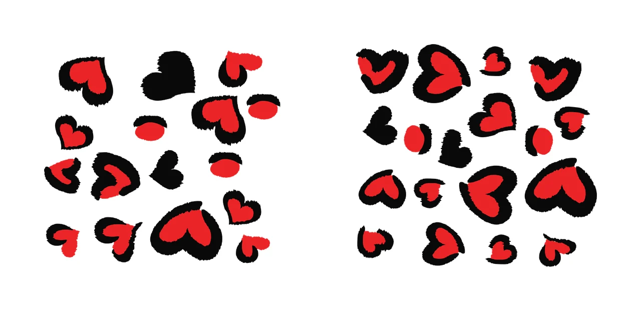Heart Can Glass Wrap Black Shapes Pattern Design hearts dots