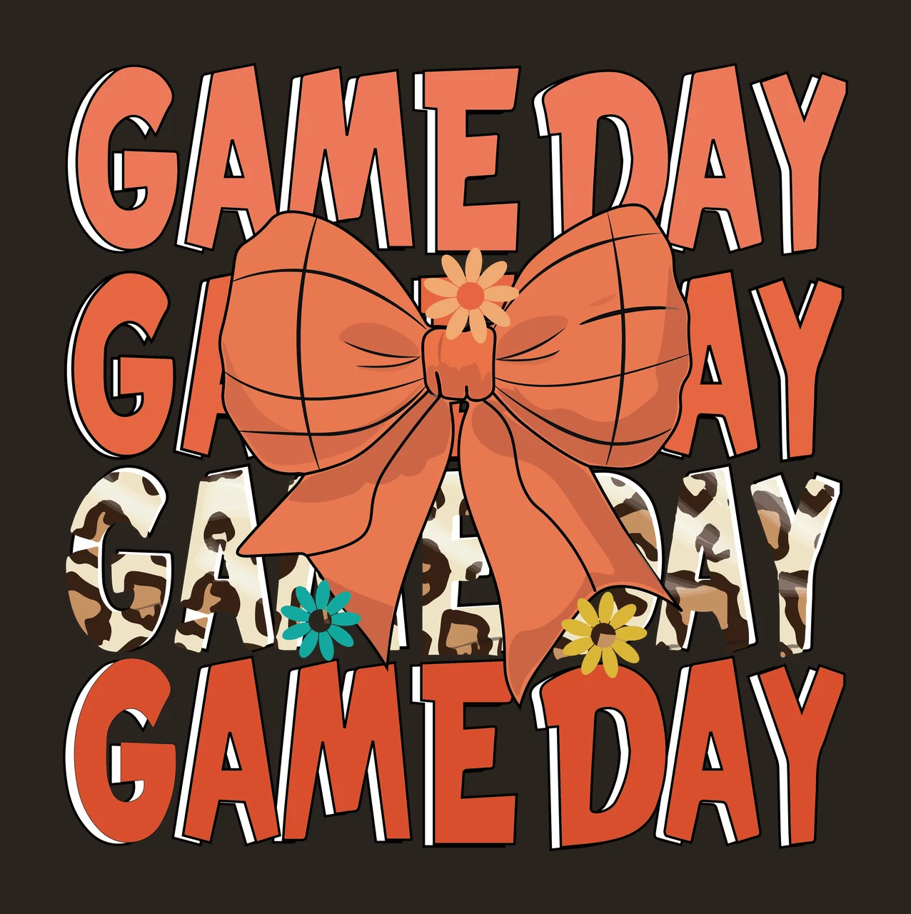 Game Day Game Day Game Day Game Day typography bow graphic contrast preview thumbnail