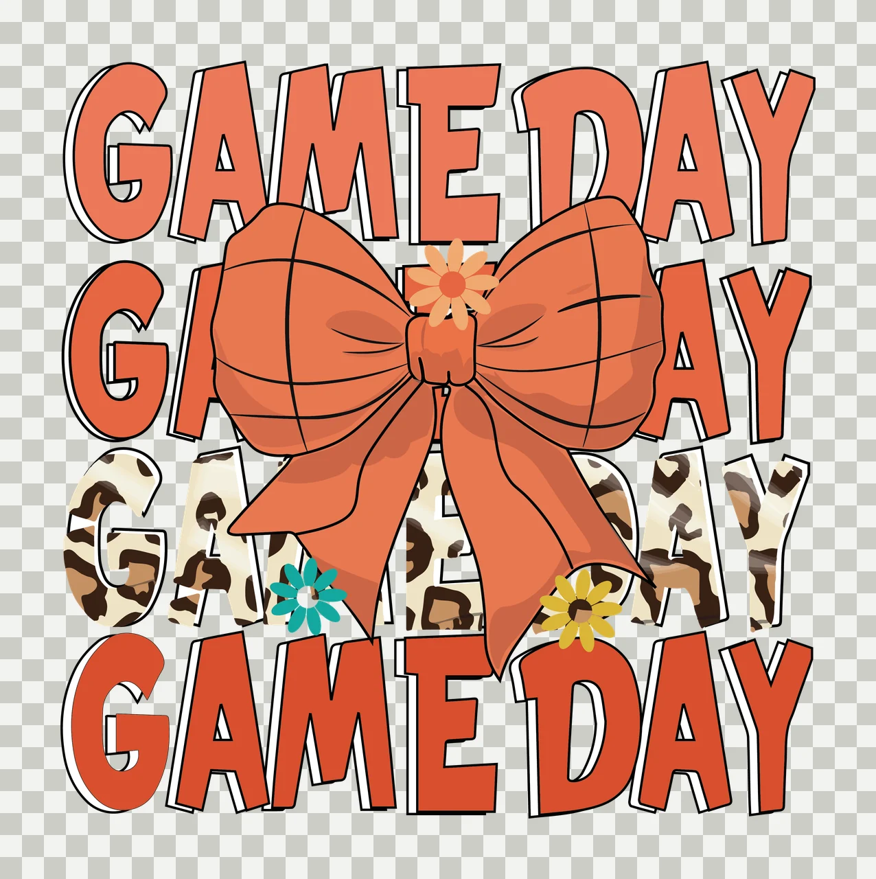 Game Day Game Day Game Day Game Day typography bow graphic transparency and detail preview thumbnail