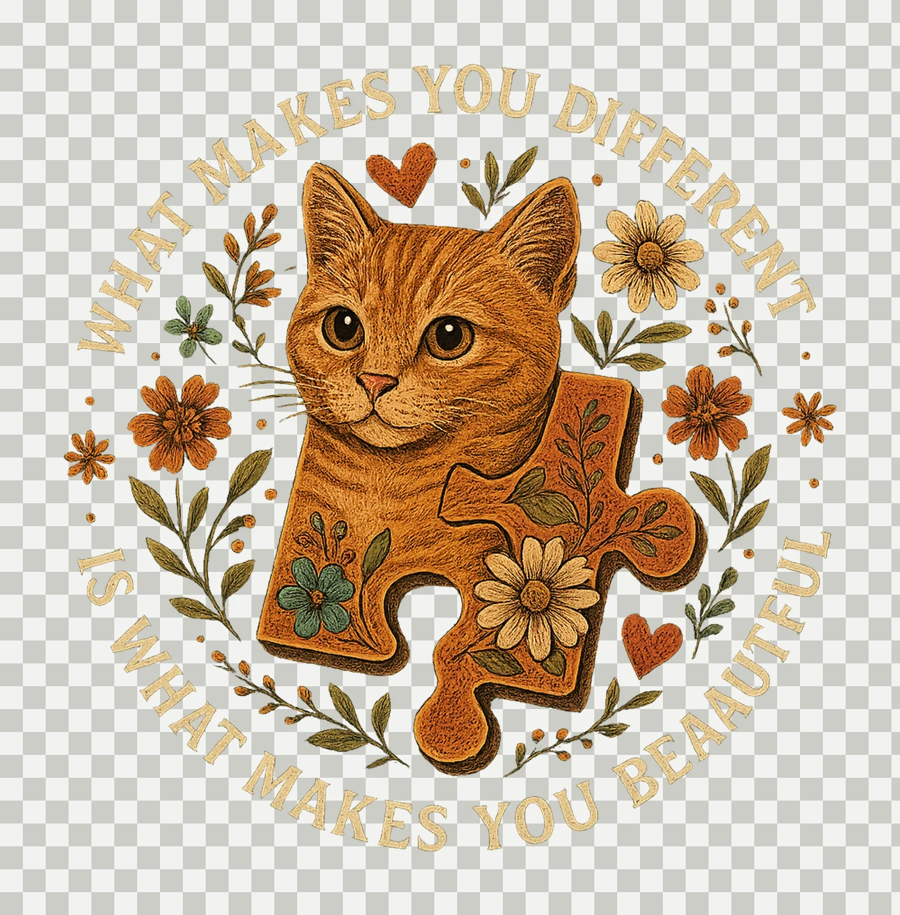 Autism Awareness Puzzle Piece Inspirational Quote Design transparency and detail preview thumbnail