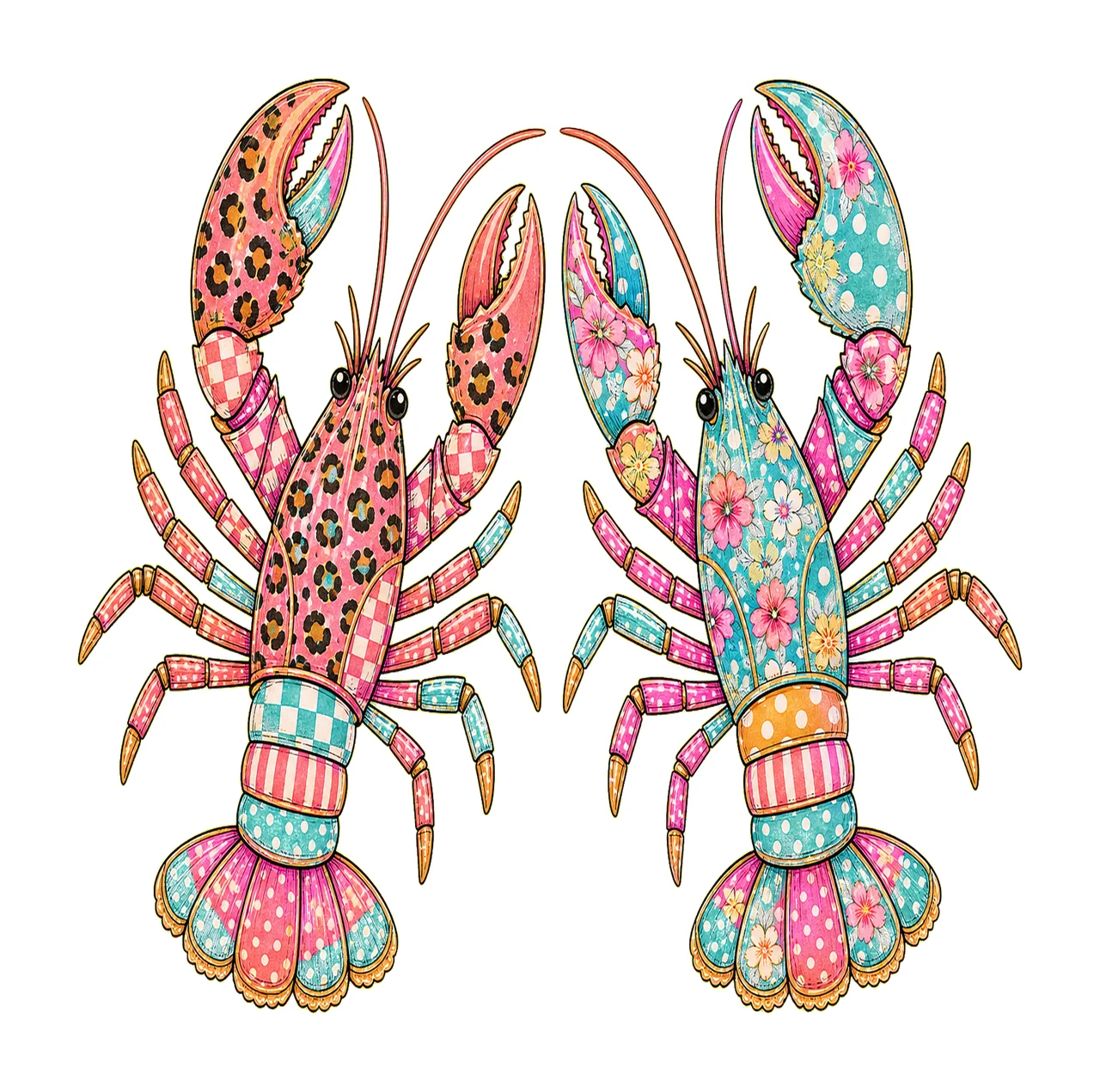 Preppy Lobster Beach Summer Vacation Shirt Variation A
