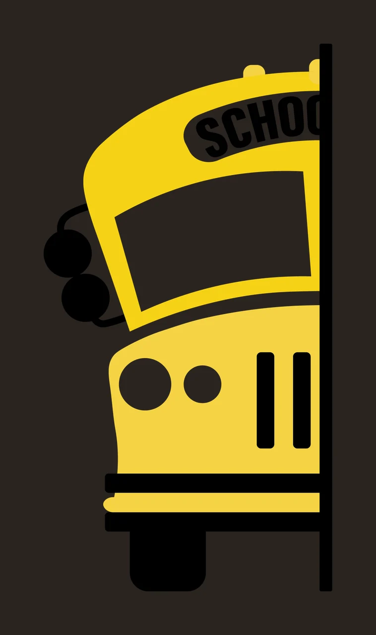 Bus Stationary With Headlights And Mirrors In Black contrast preview thumbnail