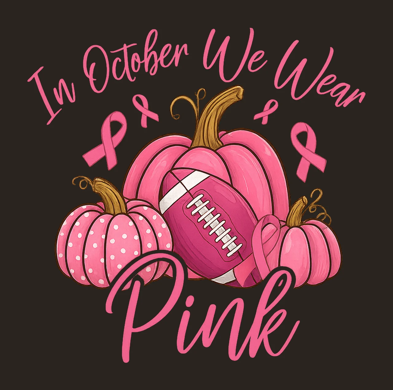 In October We Wear Pink Sweatshirt Breast Cancer Awareness contrast preview thumbnail