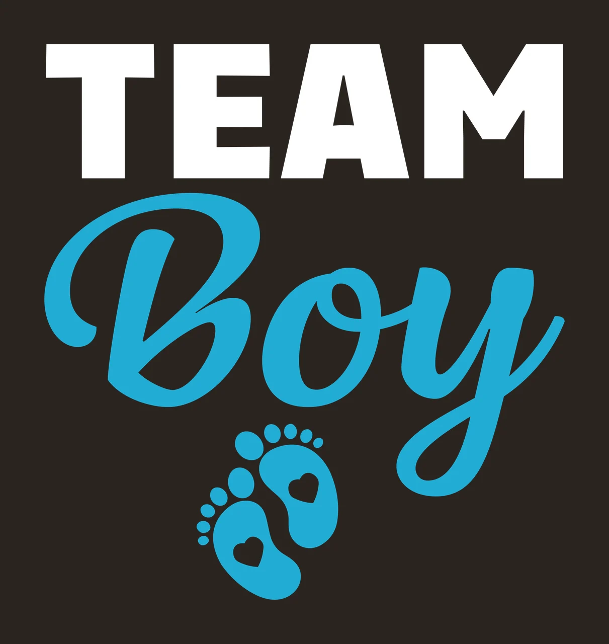 Boy Typography Design with cursive typography, baby footprints and heart cutouts in light blue and white contrast preview thumbnail